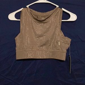 TAHARA SPORTS BRA SIZE SMALL BROWN REPTILE PRINT NWT